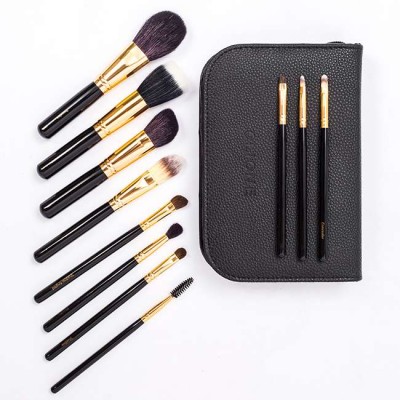 11pcs private logo beauty custom high quality black makeup brush set